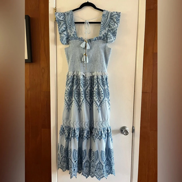 BELL by Alicia Bell Smocked Eyelet Midi Dress - Picture 4 of 10